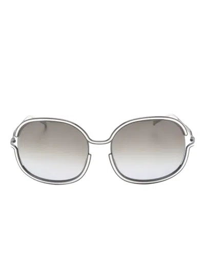 Christian Roth Oval-frame Sunglasses In Silver