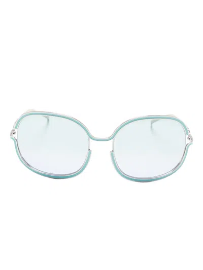 Christian Roth Round-frame Sunglasses In Blue