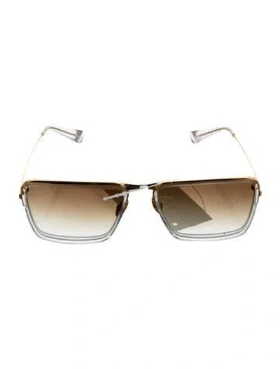 Pre-owned Christian Roth Square Gradient Sunglasses In Clear/gold