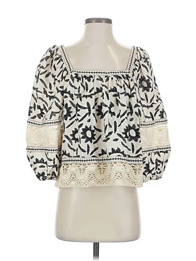 Pre-owned Christian Siriano 3/4 Sleeve Blouse In White