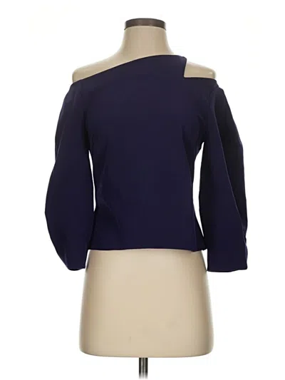 Pre-owned Christian Siriano 3/4 Sleeve Top Purple One Shoulder Neckline Tops