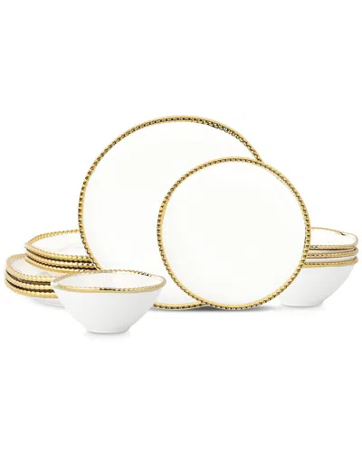 Christian Siriano Akoya 12pc Dinnerware Set In White