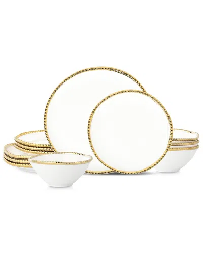 Christian Siriano Akoya 12pc Porcelain Dinnerware Set In Multi