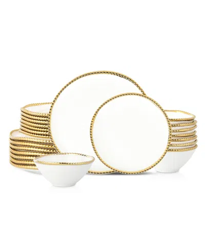 Christian Siriano Akoya 24 Pc. Dinnerware Set, Service For 8 In White