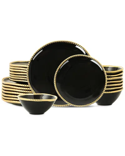 Christian Siriano Akoya 24pc Dinnerware Set In Black