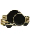 Christian Siriano Akoya 24pc Dinnerware Set In Black