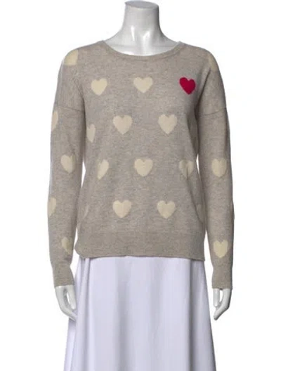 Pre-owned Christian Siriano Cashmere Graphic Print Sweater In Gray