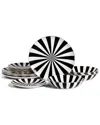 Christian Siriano Empire 12-piece Dinnerware Set Porcelain In Pattern