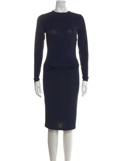 Pre-owned Christian Siriano Crew Neck Knee-length Dress In Blue