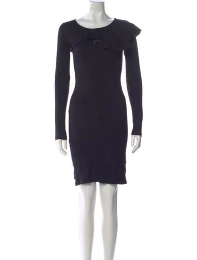 Pre-owned Christian Siriano Crew Neck Knee-length Dress In Blue