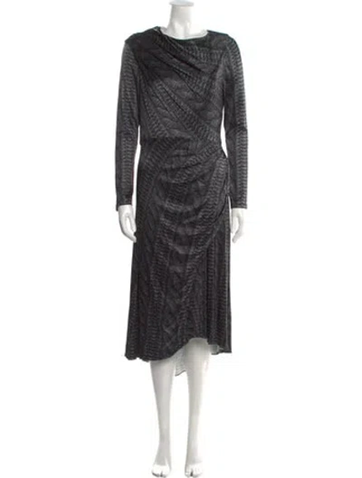 Pre-owned Christian Siriano Crew Neck Long Dress In Black