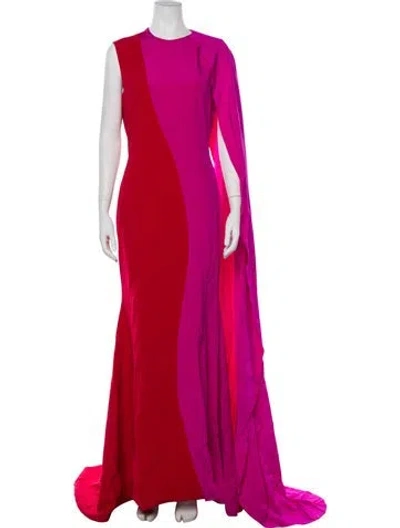 Pre-owned Christian Siriano Crew Neck Long Dress In Pink