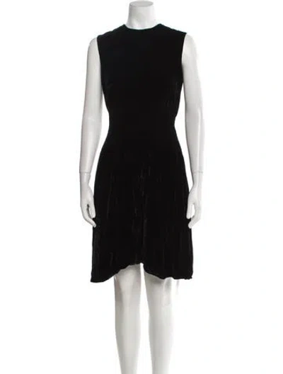Pre-owned Christian Siriano Crew Neck Mini Dress In Black