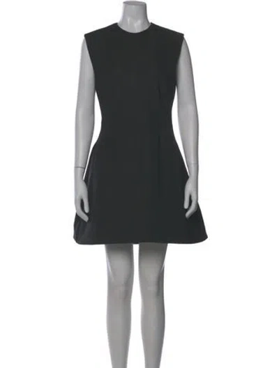 Pre-owned Christian Siriano Crew Neck Mini Dress In Gray