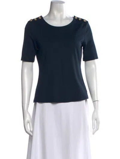 Pre-owned Christian Siriano Crew Neck Short Sleeve T-shirt In Blue