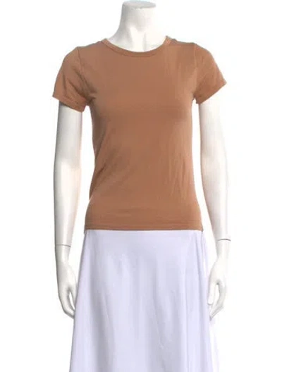 Pre-owned Christian Siriano Crew Neck Short Sleeve T-shirt In Neutrals
