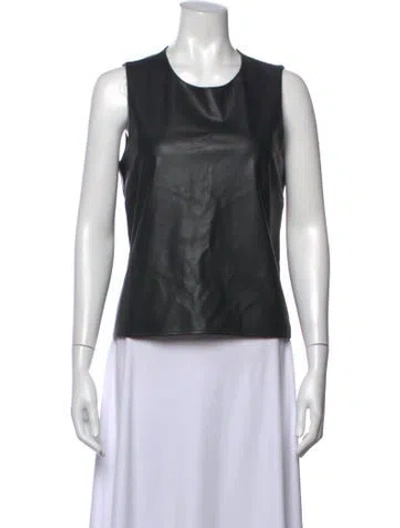 Pre-owned Christian Siriano Crew Neck Sleeveless Top In Black