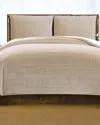 Christian Siriano Crinkle Velvet Duvet Set In Beige