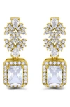 Christian Siriano Emerald Cut Cubic Zirconia Drop Earrings In Gold