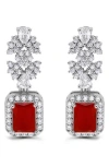 Christian Siriano Emerald Cut Cubic Zirconia Drop Earrings In Multi