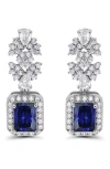 Christian Siriano Emerald Cut Cubic Zirconia Drop Earrings In Multi