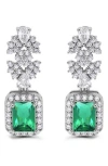 Christian Siriano Emerald Cut Cubic Zirconia Drop Earrings In Multi