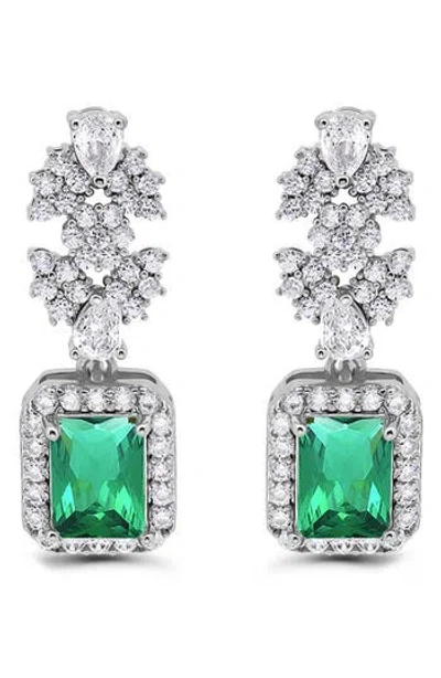 Christian Siriano Emerald Cut Cubic Zirconia Drop Earrings In Multi