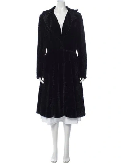Pre-owned Christian Siriano Faux Fur Coat In Black