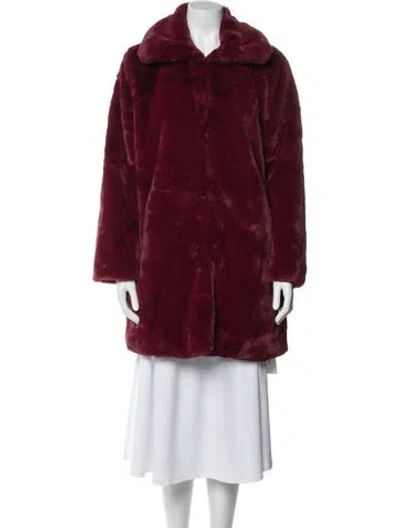 Pre-owned Christian Siriano Faux Fur Coat In Red