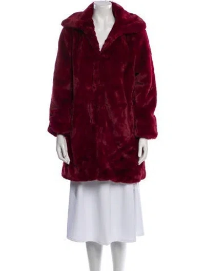 Pre-owned Christian Siriano Faux Fur Coat In Red