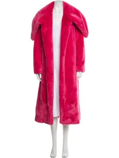 Pre-owned Christian Siriano Faux Fur Coat In Red