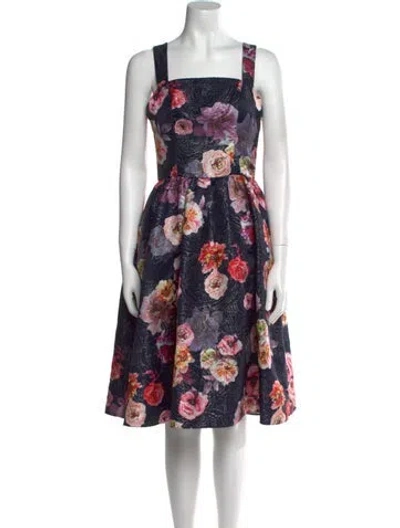 Pre-owned Christian Siriano Floral Print Knee-length Dress