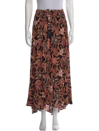 Pre-owned Christian Siriano Floral Print Long Skirt In Multi