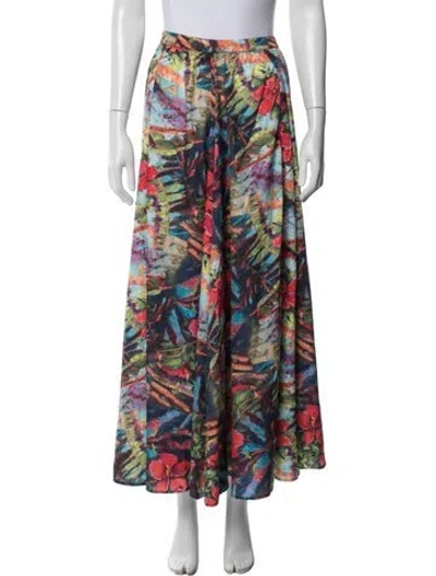 Pre-owned Christian Siriano Floral Print Long Skirt In Multi
