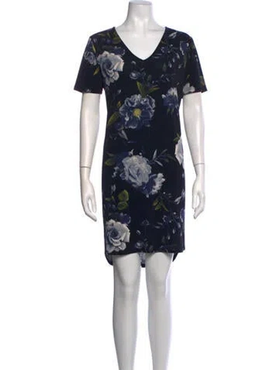 Pre-owned Christian Siriano Floral Print Mini Dress In Green