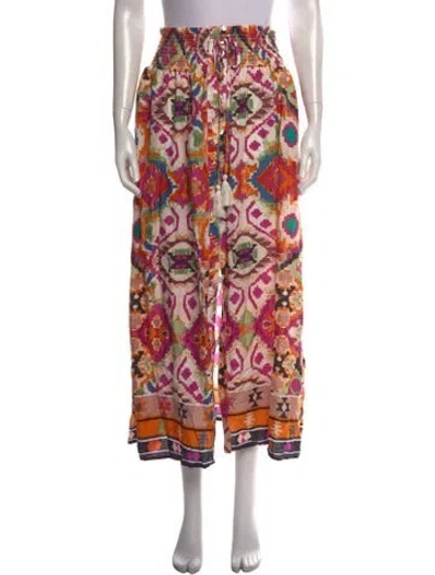 Pre-owned Christian Siriano Graphic Print Long Skirt In Multi