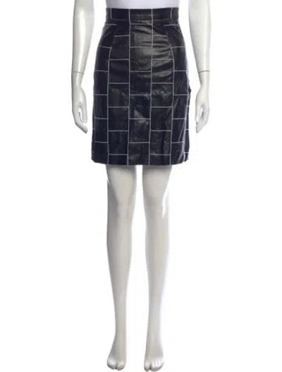 Pre-owned Christian Siriano Graphic Print Mini Skirt In Blue