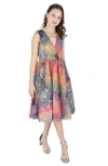 Christian Siriano Little Girl's & Girl's Tie-dye Ruffle-trim Dress In Multi