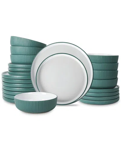 Christian Siriano Laro 24pc Stoneware Dinnerware Set In Green