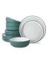 Christian Siriano Laro Stoneware 12 Pc. Dinnerware Set, Service For 4 In Green
