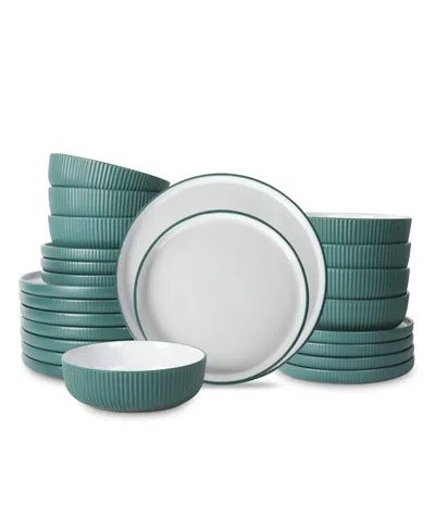 Christian Siriano Laro Stoneware 24 Pc. Dinnerware Set, Service For 8 In Green