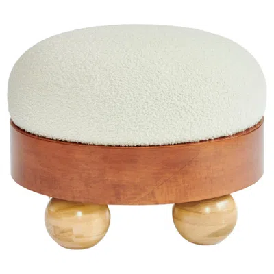 Pre-owned Christian Siriano Layla Stool, Large Boucle Stool By  In Brown