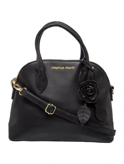 Pre-owned Christian Siriano Leather Top Handle Bag In Black