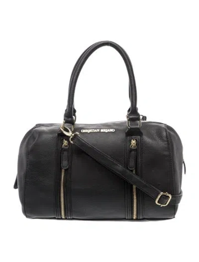 Pre-owned Christian Siriano Leather Top Handle Bag In Black