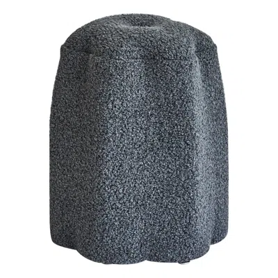 Pre-owned Christian Siriano Lily Stool, Dark Gray Bouclé Stool By