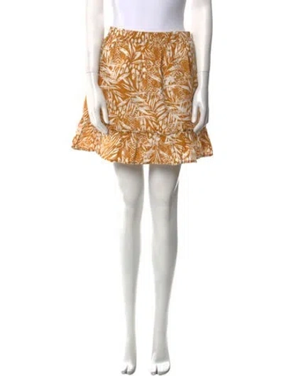Pre-owned Christian Siriano Linen Mini Skirt In Multi
