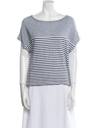 Pre-owned Christian Siriano Linen Striped T-shirt In Black