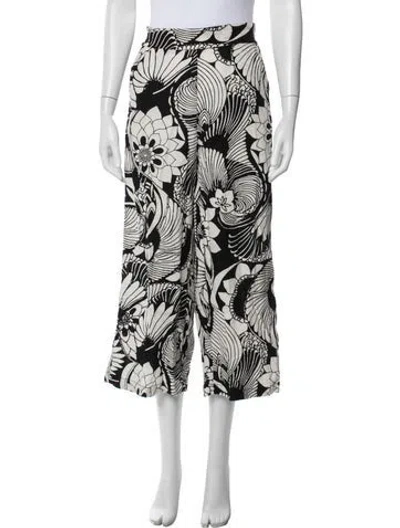 Pre-owned Christian Siriano Linen Wide Leg Pants In Multi