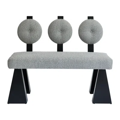 Pre-owned Christian Siriano Lola Settee, Bouclé & Black Lacquered Wood Settee By