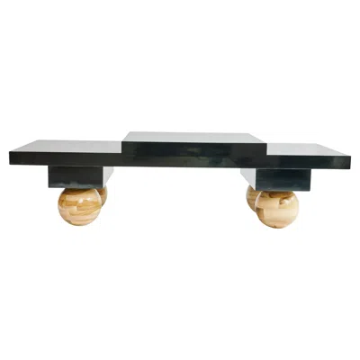 Pre-owned Christian Siriano Luca Coffee Table, Black Lacquer Table By